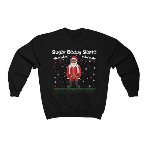 Ugly Christmas Sweater- Black Santa